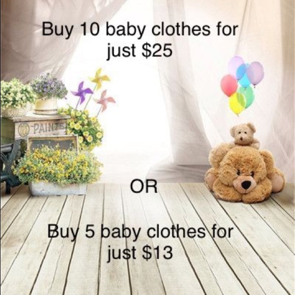 Buy any 10 baby clothes for only $25